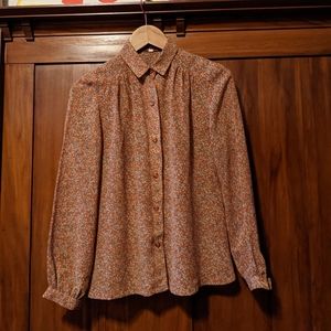 Vintage brown flower blouse